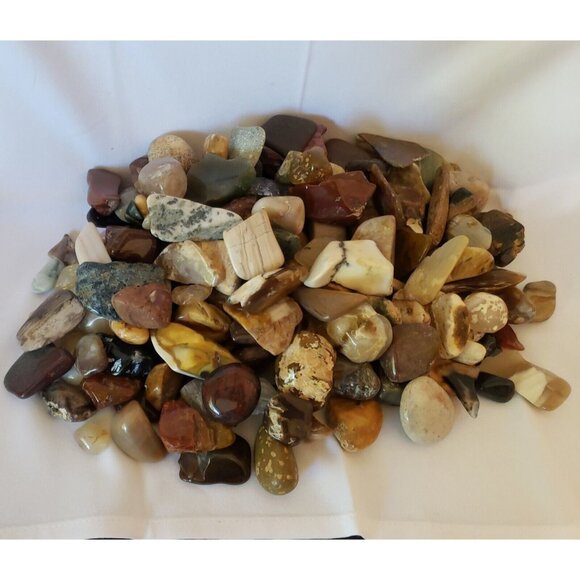 Tumbled Stones Lot Polished Rocks Hobbyist 7 Lbs+ Bulk Crystal Healing Reiki Gem
